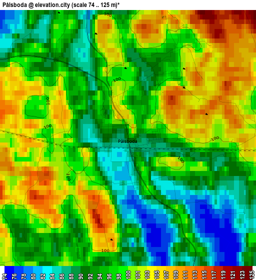 Pålsboda elevation map