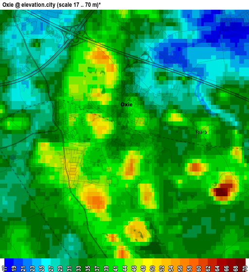 Oxie elevation map