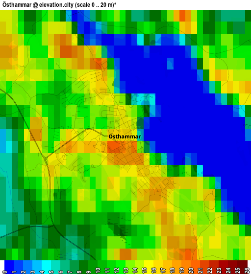 Östhammar elevation map