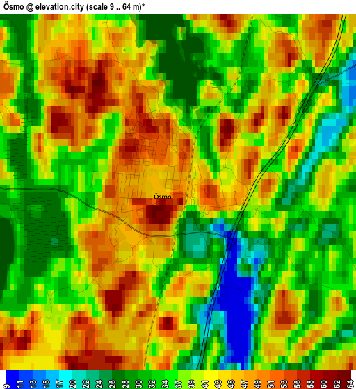 Ösmo elevation map