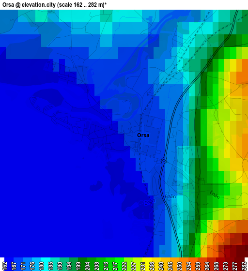 Orsa elevation map