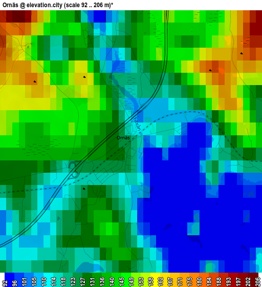 Ornäs elevation map