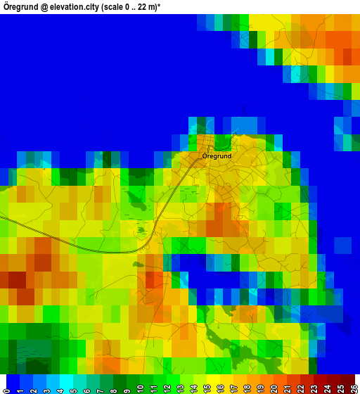 Öregrund elevation map