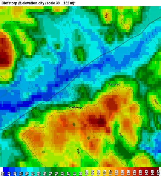 Olofstorp elevation map