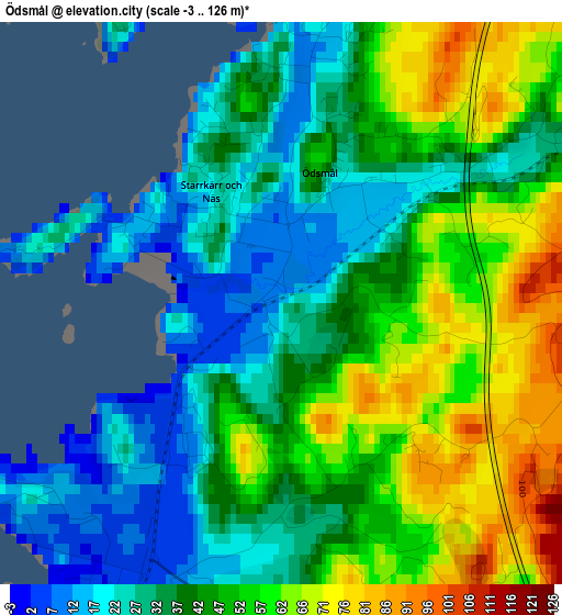 Ödsmål elevation map