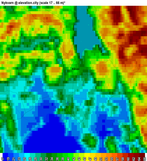 Nykvarn elevation map