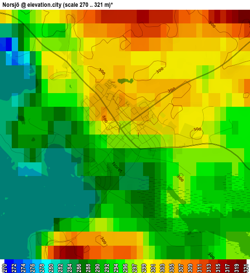 Norsjö elevation map