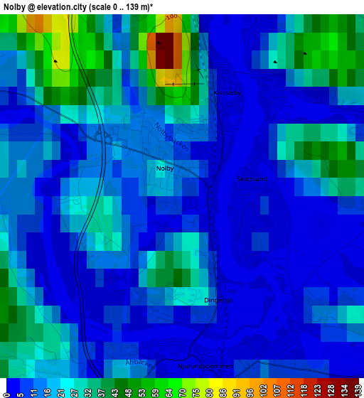 Nolby elevation map