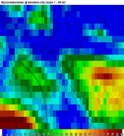 Njurundabommen elevation map