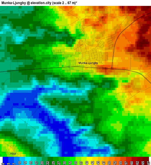 Munka-Ljungby elevation map