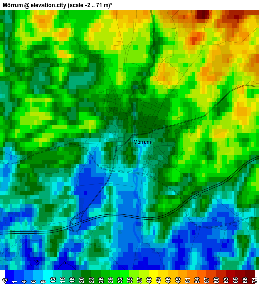 Mörrum elevation map