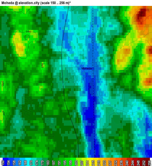 Moheda elevation map