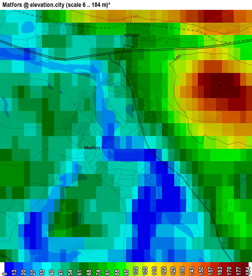 Matfors elevation map