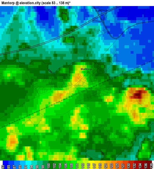 Mantorp elevation map