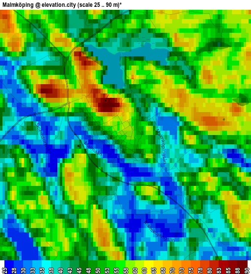 Malmköping elevation map