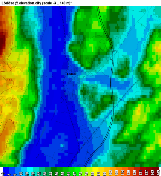 Lödöse elevation map