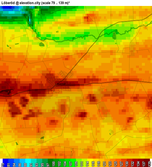 Löberöd elevation map