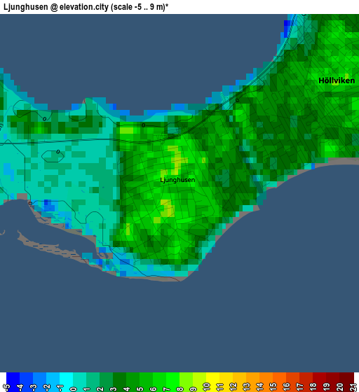 Ljunghusen elevation map