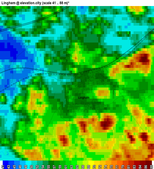 Linghem elevation map