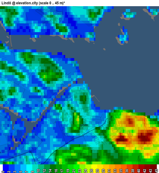 Lindö elevation map