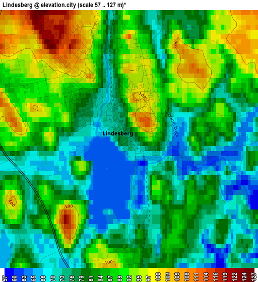 Lindesberg elevation map