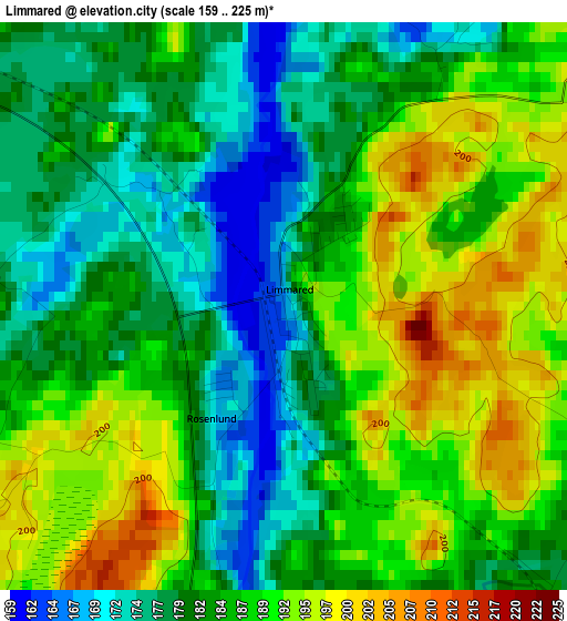 Limmared elevation map