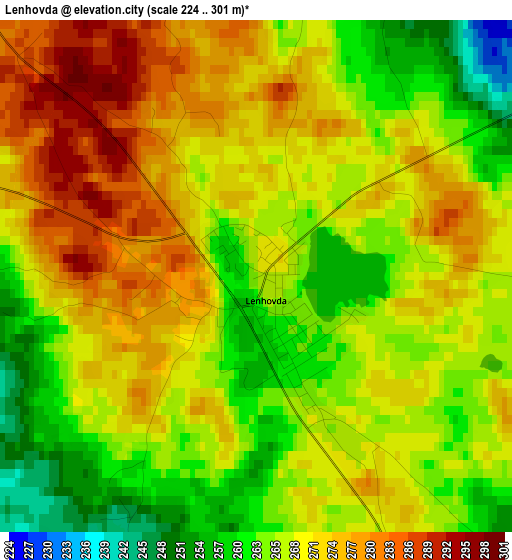 Lenhovda elevation map