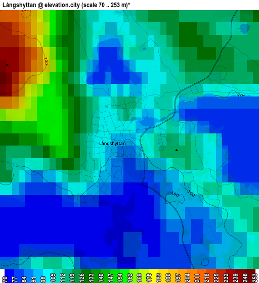 Långshyttan elevation map