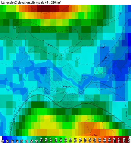 Långsele elevation map