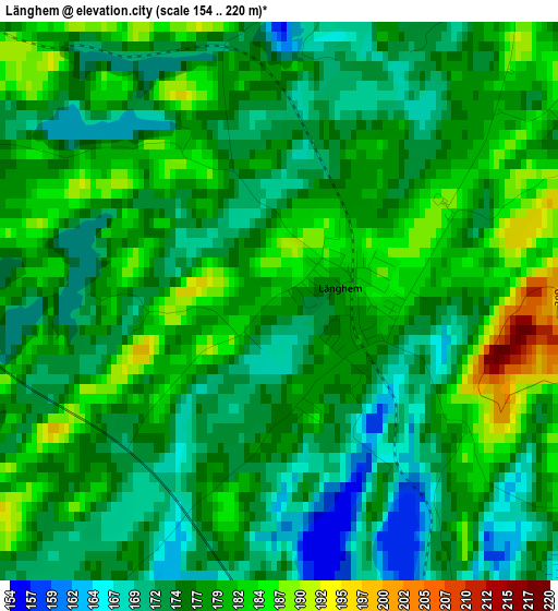Länghem elevation map