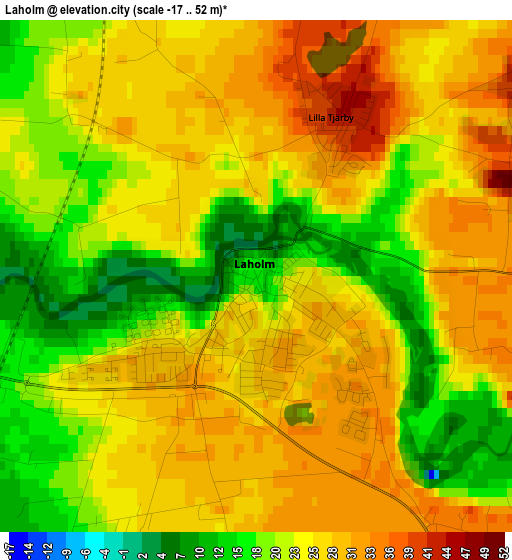 Laholm elevation map