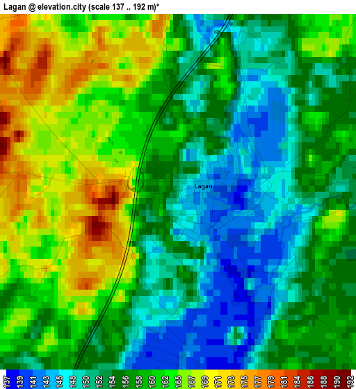 Lagan elevation map