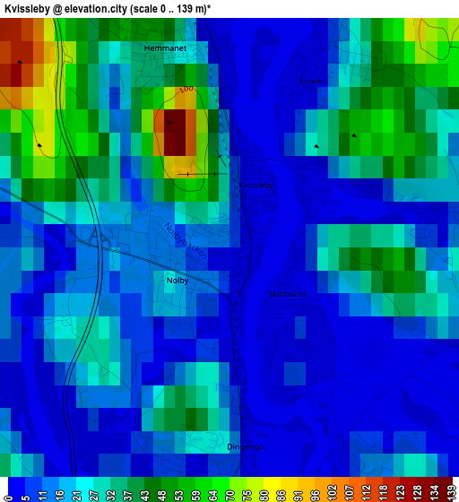 Kvissleby elevation map