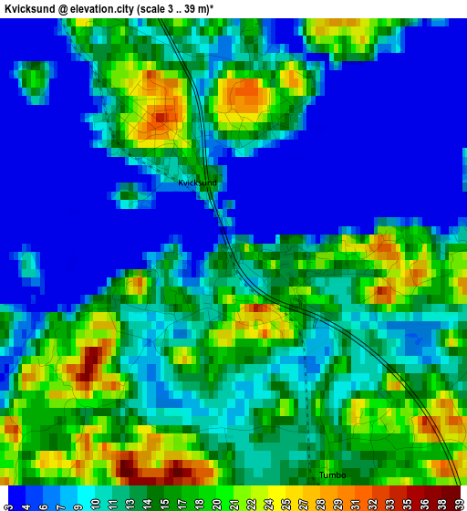 Kvicksund elevation map