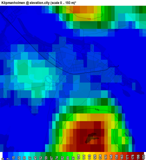 Köpmanholmen elevation map