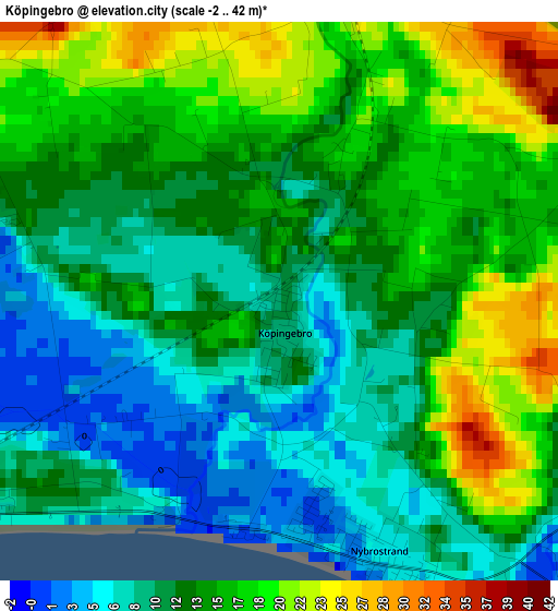 Köpingebro elevation map