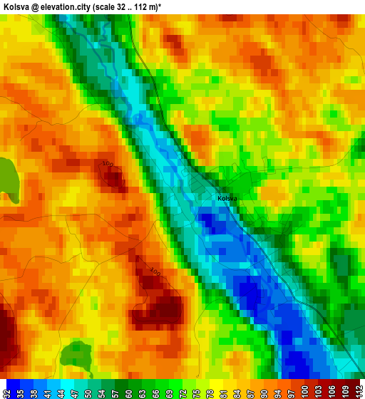 Kolsva elevation map