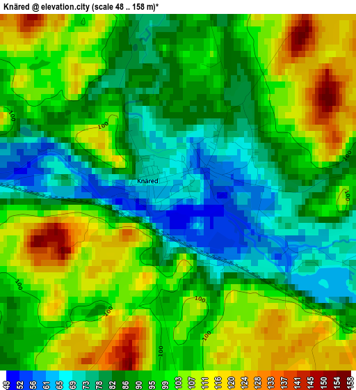 Knäred elevation map