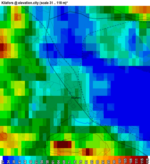 Kilafors elevation map