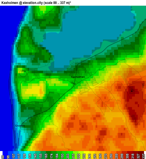 Kaxholmen elevation map