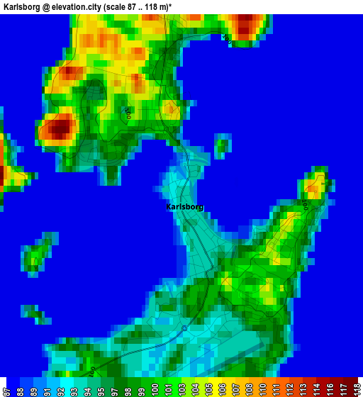 Karlsborg elevation map