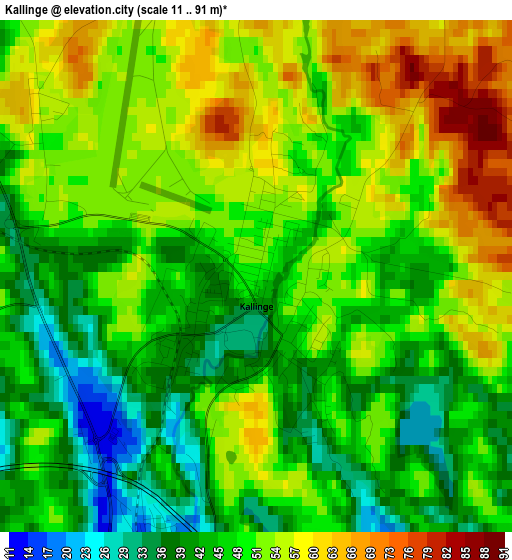 Kallinge elevation map