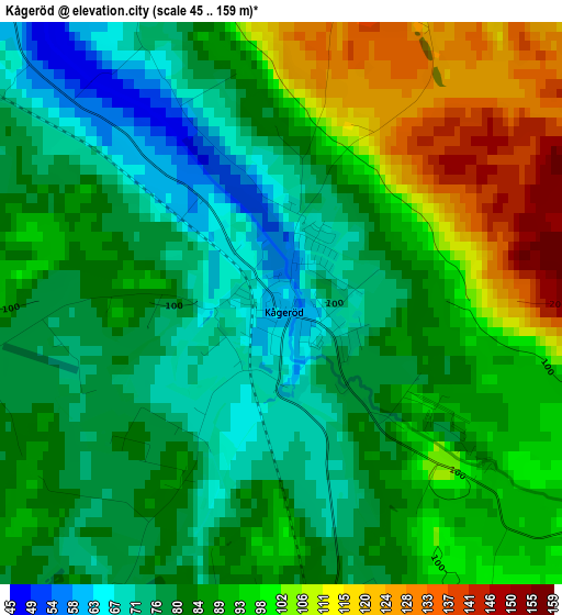 Kågeröd elevation map