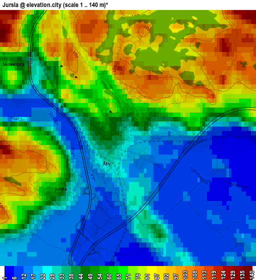 Jursla elevation map