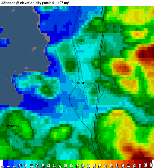 Jörlanda elevation map