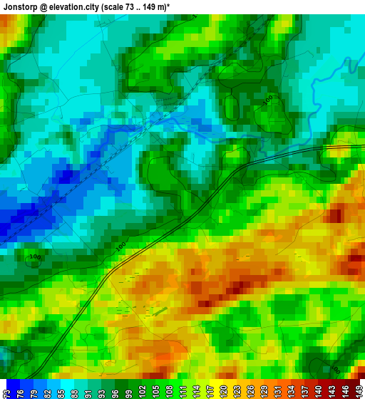 Jonstorp elevation map