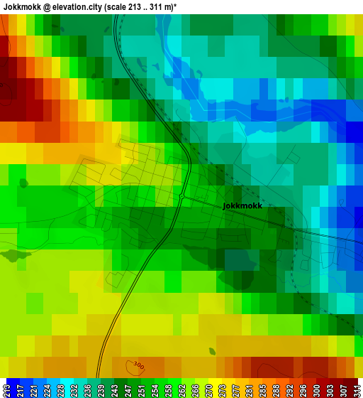 Jokkmokk elevation map