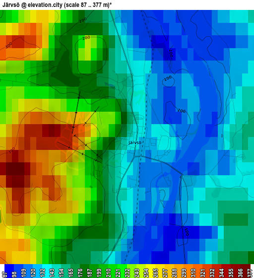 Järvsö elevation map