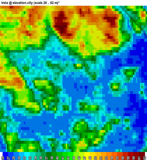 Irsta elevation map