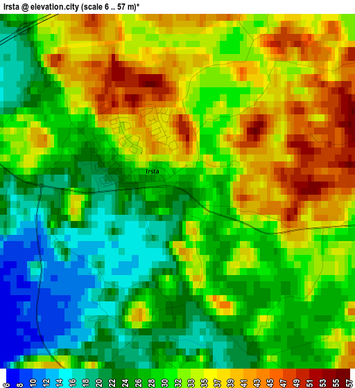 Irsta elevation map